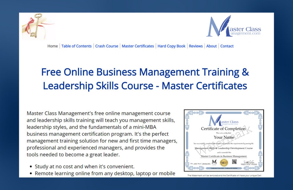 MasterClassManagement.com - Programa de Certificación en Gestión Empresarial