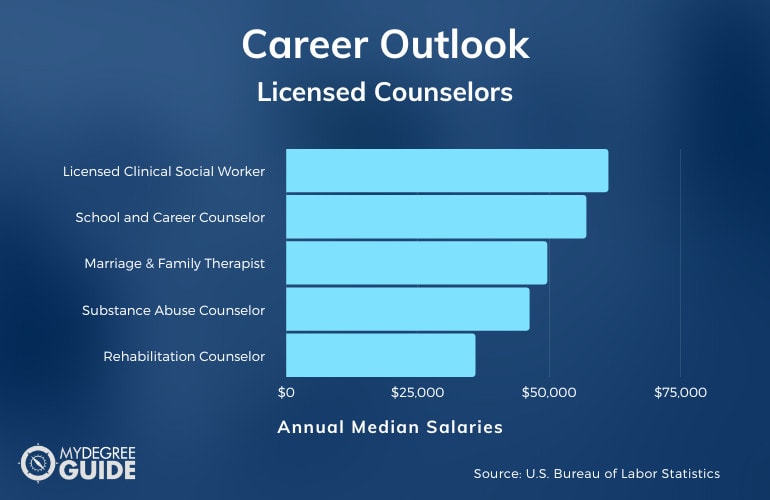 Gráfico que muestra las carreras de los consejeros certificados y sus salarios