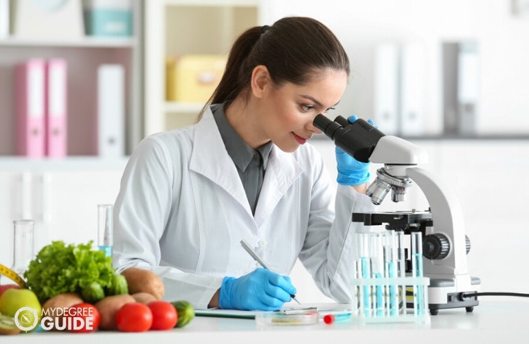 científico de alimentos trabajando en su laboratorio